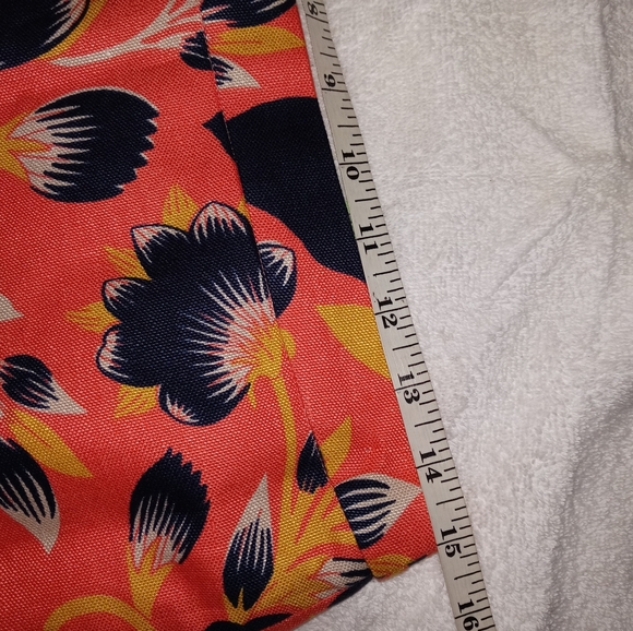 J. Crew | Bright Coral & Navy Floral Mini Skirt Womens Size 4 - Picture 3 of 8